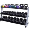 Body Solid Heavy Duty Commercial BLACK 3-Tier Dumbbell Rack