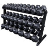 Body Solid Heavy Duty Commercial BLACK 3-Tier Dumbbell Rack
