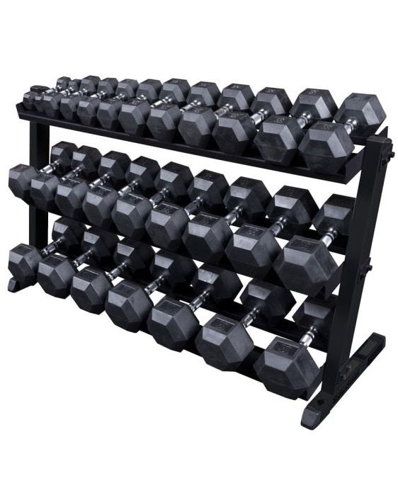 Body Solid Heavy Duty Commercial BLACK 3-Tier Dumbbell Rack