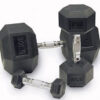 Rubber Hex Dumbbells w/ Chrome Ergo Grips